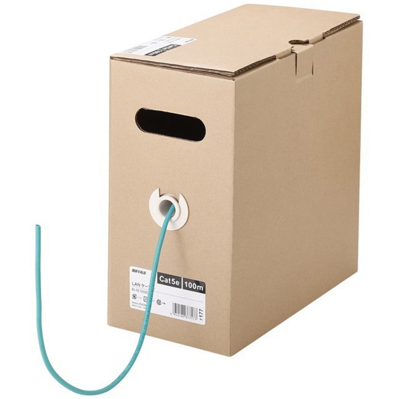 BL5E1000GR Cat5e LANケーブル 100m 単線 グリーン BUFFALO(バッファロー) 導体サイズ24AWG[mm<sup>2</sup>] 1台 BL5E1000GR