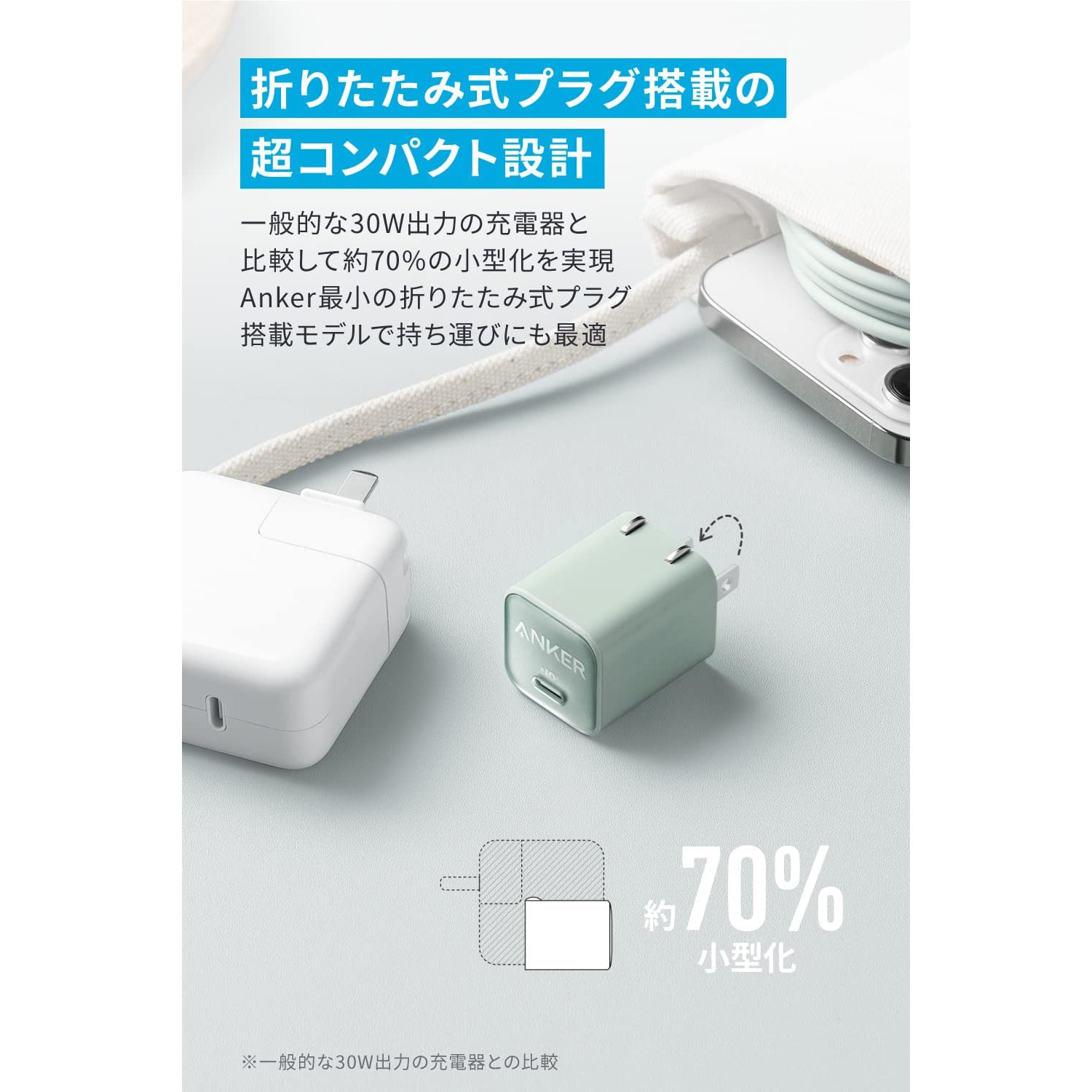 小型充電器 A2147N11 Anker 511 Charger (Nano 3， 30W) 1個 Anker(アンカー