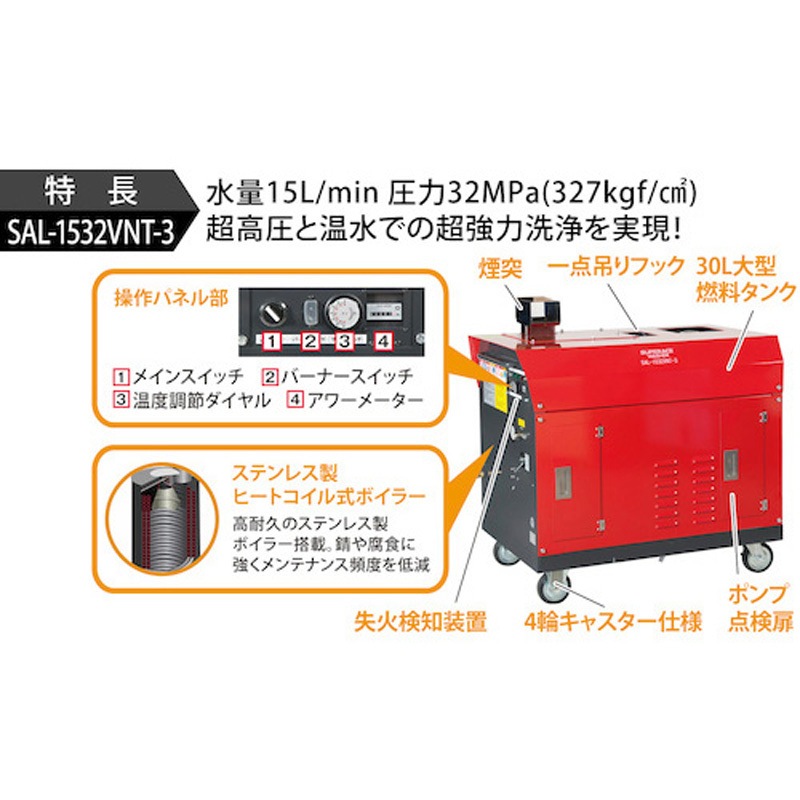 スーパー工業 高圧洗浄機 モーター式 100V型 自吸式カート仕様（B） SH-0807K-B[03B820] [法人・事業所限定] ノーブランド品 スーパー工業 モーター式高圧洗浄機 100V型 自吸式仕様