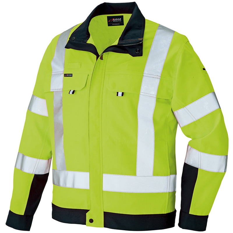 ツナギ 男女兼用 ハイパーイエロー×ネイビー S アイトス 2752-091-S (64-9008-75) アイトス ツナギ ハイパーイエロー×ネイビー 091 LL 2722送料無料