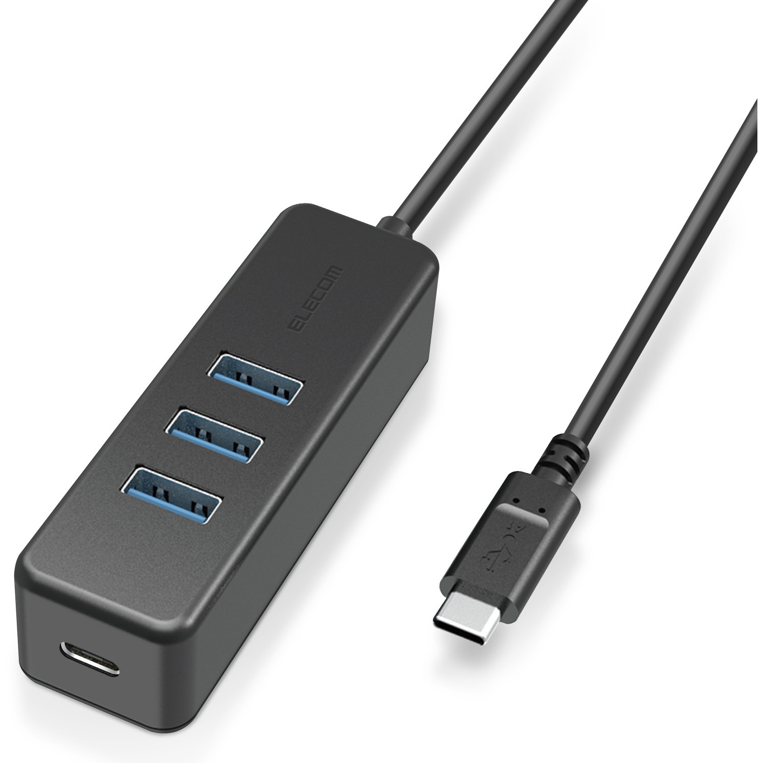 U3HC-T431P5BK USBハブ USB3.1(Gen1) PD対応 タイプC USB×3ポート マグネット付 PC給電 セルフパワー バスパワー  1個 エレコム 【通販モノタロウ】