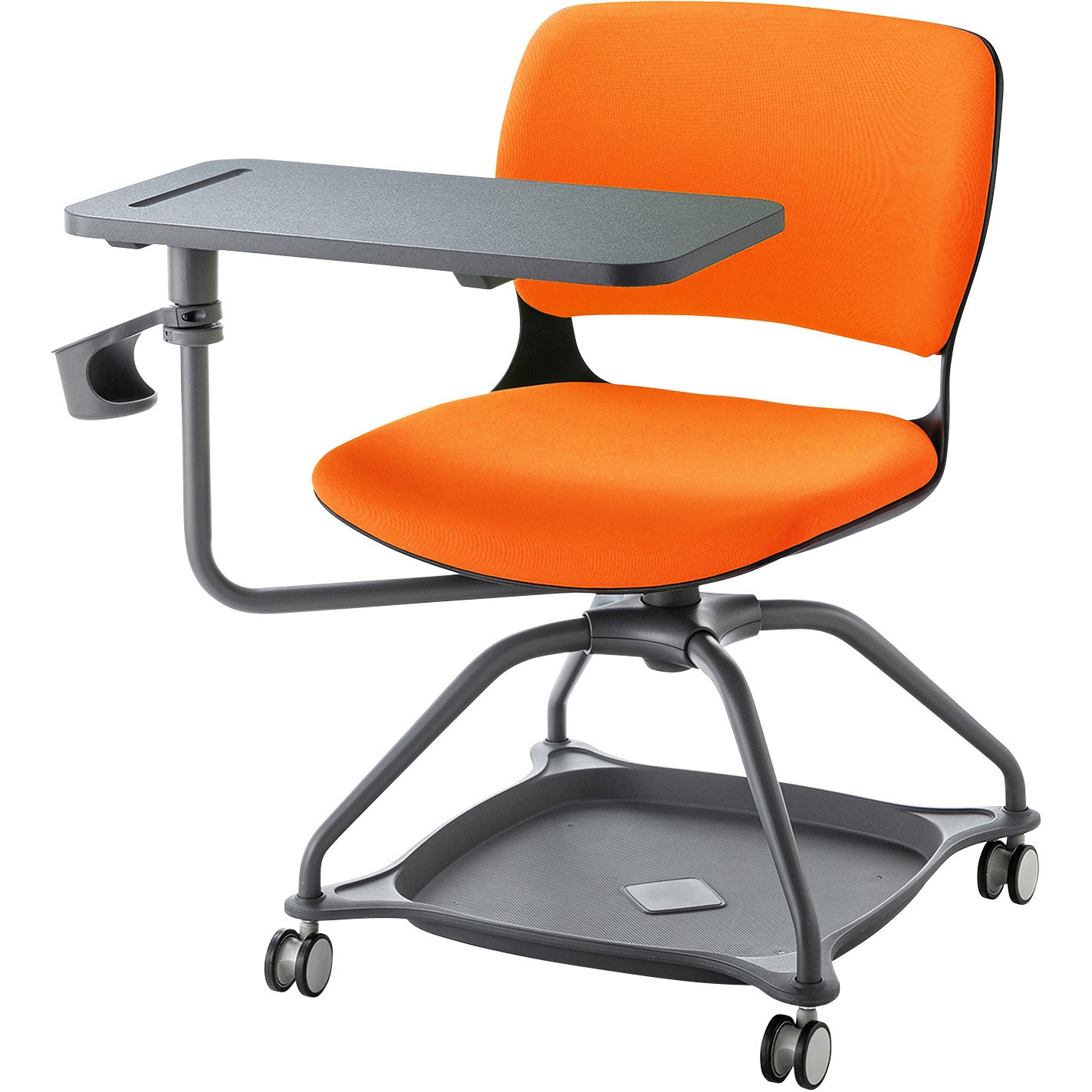 SNC-T165D チェア_ミーティング向けテーブル付き サンワサプライ オレンジ キャスターあり 布(ポリエステル)