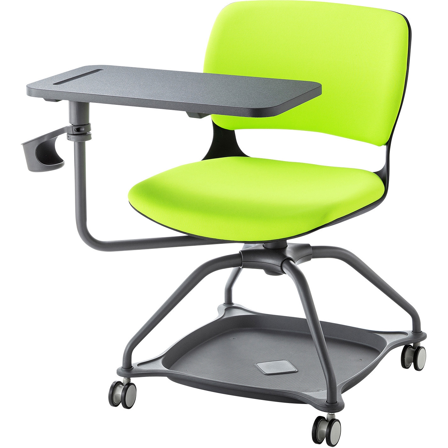 SNC-T165G チェア_ミーティング向けテーブル付き サンワサプライ グリーン キャスターあり 布(ポリエステル)