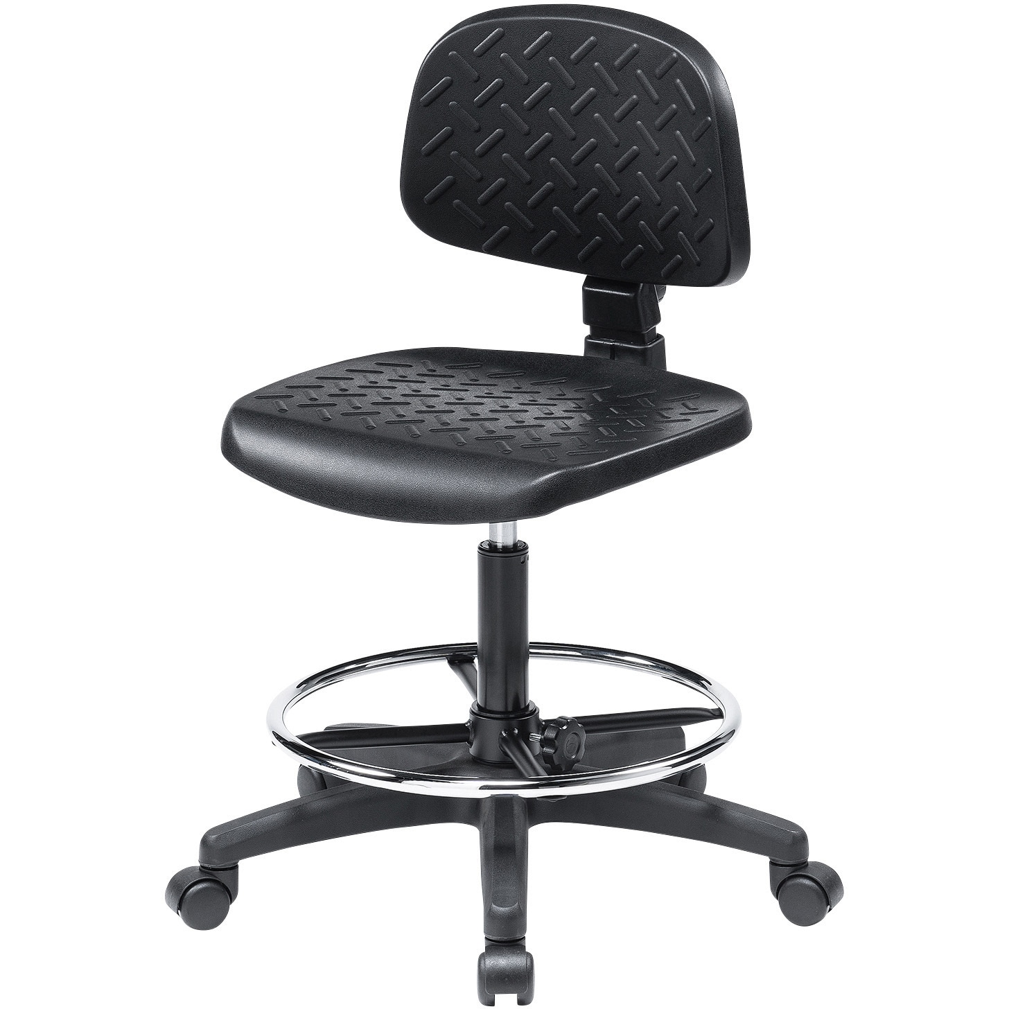 SNC-T166BK チェア_作業用 サンワサプライ キャスターあり ポリウレタン一体成型