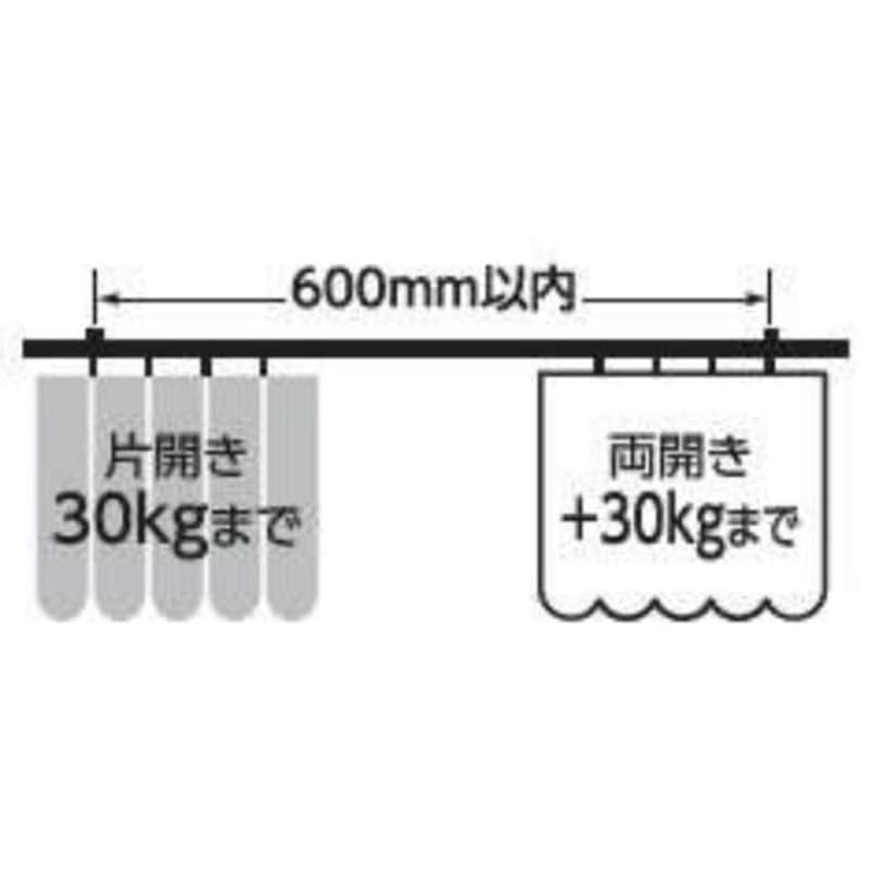 カーテンレール アルミ製 耐荷重30kg モノタロウ 長さ3000mm 1本