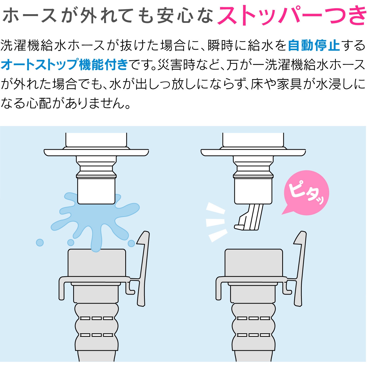 GA-LA012 これエエやん 壁ピタ 狭い隙間にも使える 洗濯機用水栓