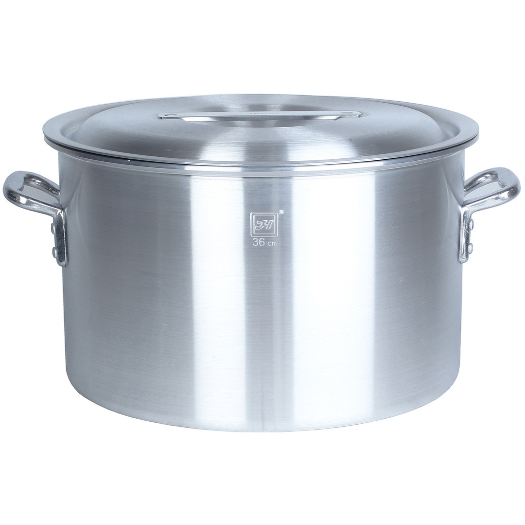 IALHZND039 IH対応アルミ半寸胴鍋(目盛付) レストランサプライ 容量28L 寸法39cm  IALHZND039