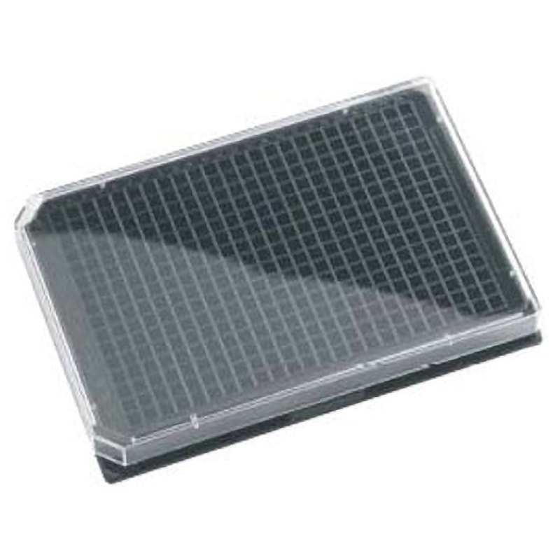 324022 テストプレート 384well 平底 P.S&ガラス製 フタ付 クリアボトム ブラック 324022シリーズ 1セット(4個×10枚) Porvair 【通販モノタロウ】