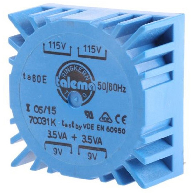 70031K トロイダルトランス 1次：115 V ac 230 V ac 2次：2 x 9V ac 電力：7VA 1個 Nuvotem Talema 【通販モノタロウ】