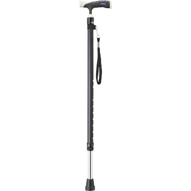 MRA-06007 ソフトグリップ伸縮アルミ杖 ミキ ブラック色 MRA-06007
