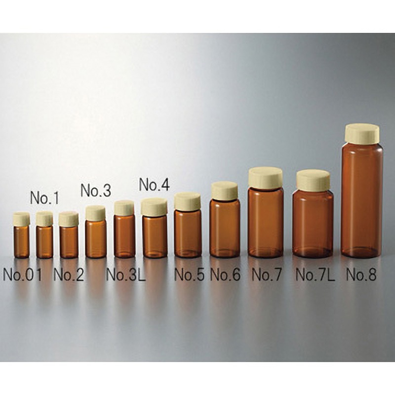 No.5 CCスクリュー管 褐色 イエローキャップ マルエム[理化学・容器] 20mL  1箱(50本)