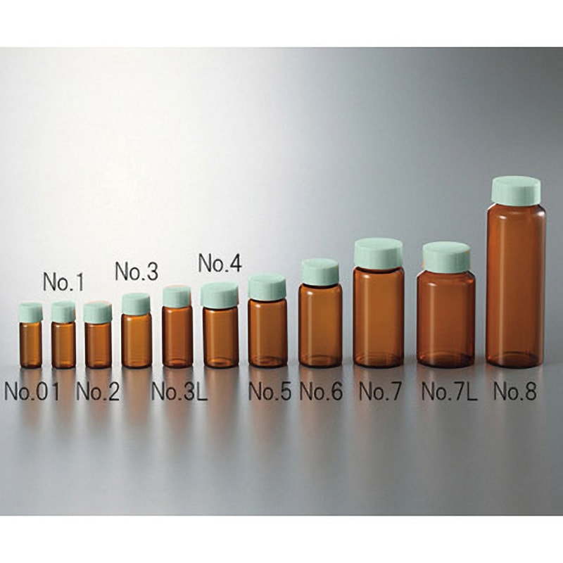 No.7 CCスクリュー管 褐色 グリーンキャップ マルエム[理化学・容器] 50mL  1箱(50本)