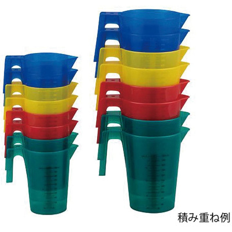 カラフル手付ビーカー 積み重ねタイプ 1000mL 12個入 1箱(12個) アズワン 【通販モノタロウ】