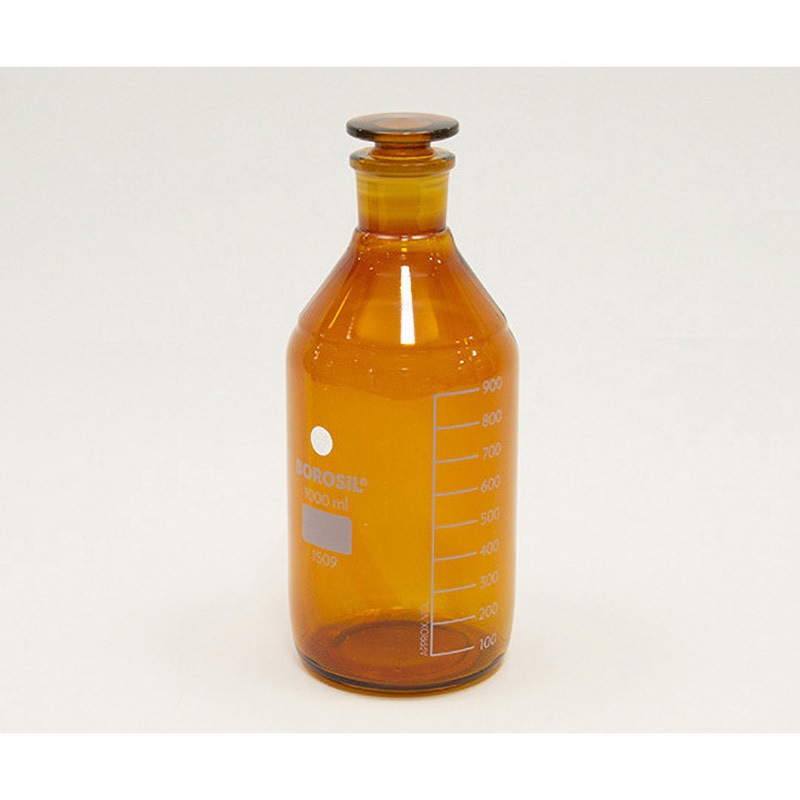 1509029 栓付褐色試薬瓶 目盛付き アズワン 1000mL