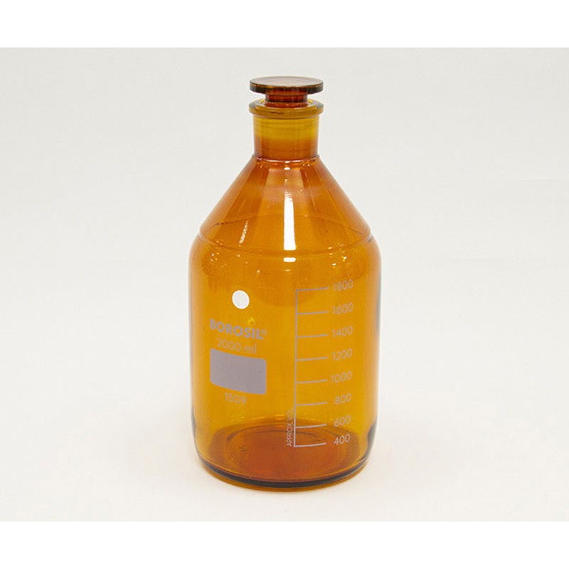 1509030 栓付褐色試薬瓶 目盛付き アズワン 2000mL