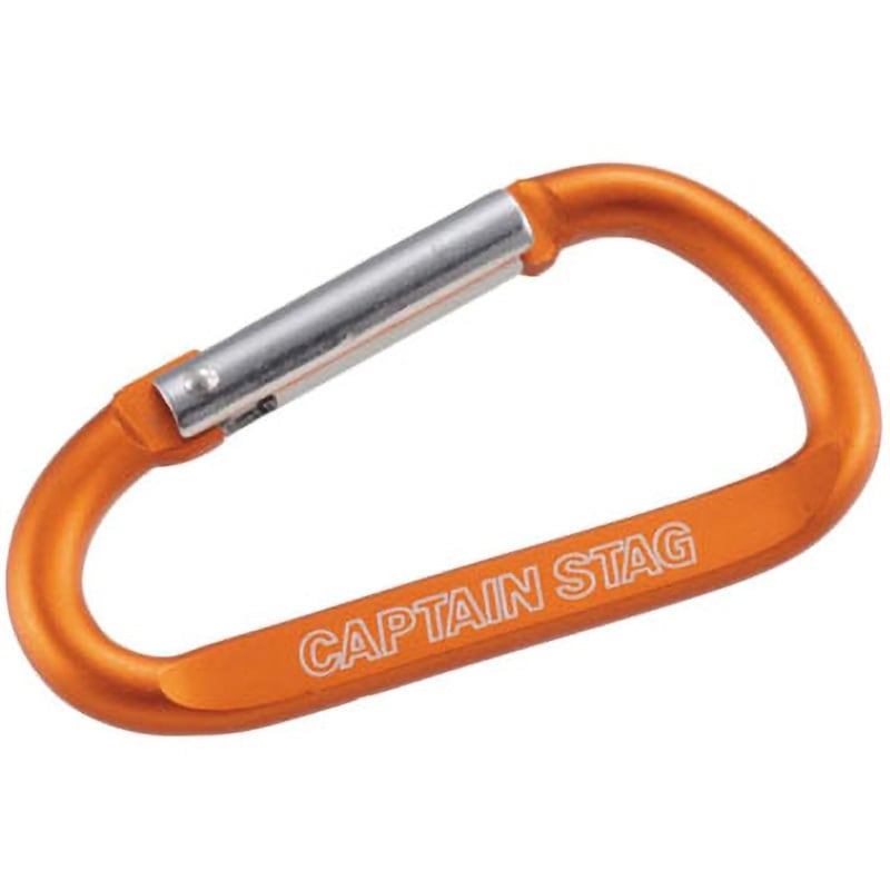 UM-1846 アルミアクセサリー Dカラビナ CAPTAIN STAG オレンジ色 寸法