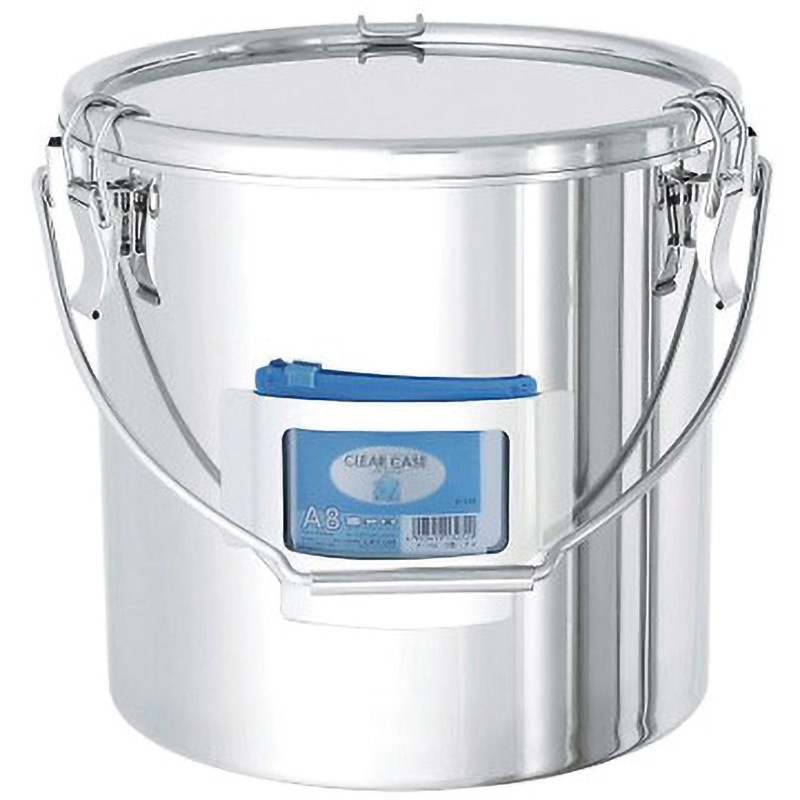 CTB-CZ-24 カードホルダー付き容器 キャッチクリップ 吊り下げ CTB-CZシリーズ MONOVATE(旧:日東金属工業) 容量10L 寸法(容器内径×内高)240×240mm 1個 19,866円