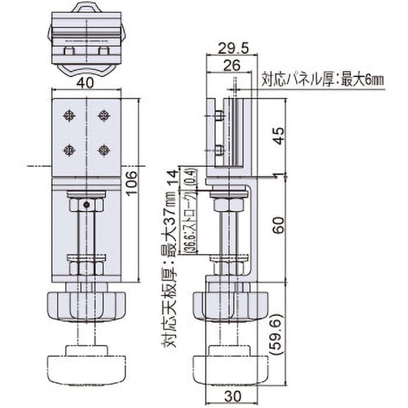 PT-180-2-WH パネル用クランプ(回転タイプ) ジョー・プリンス