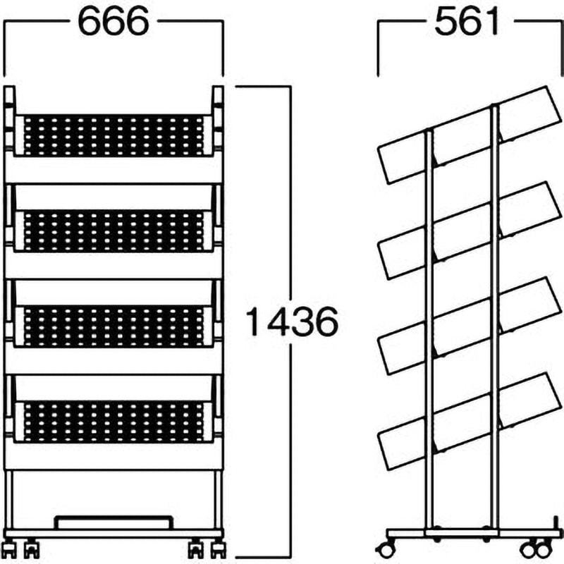 GEA568 エペボックスワゴン4段 1台 河淳 【通販モノタロウ】