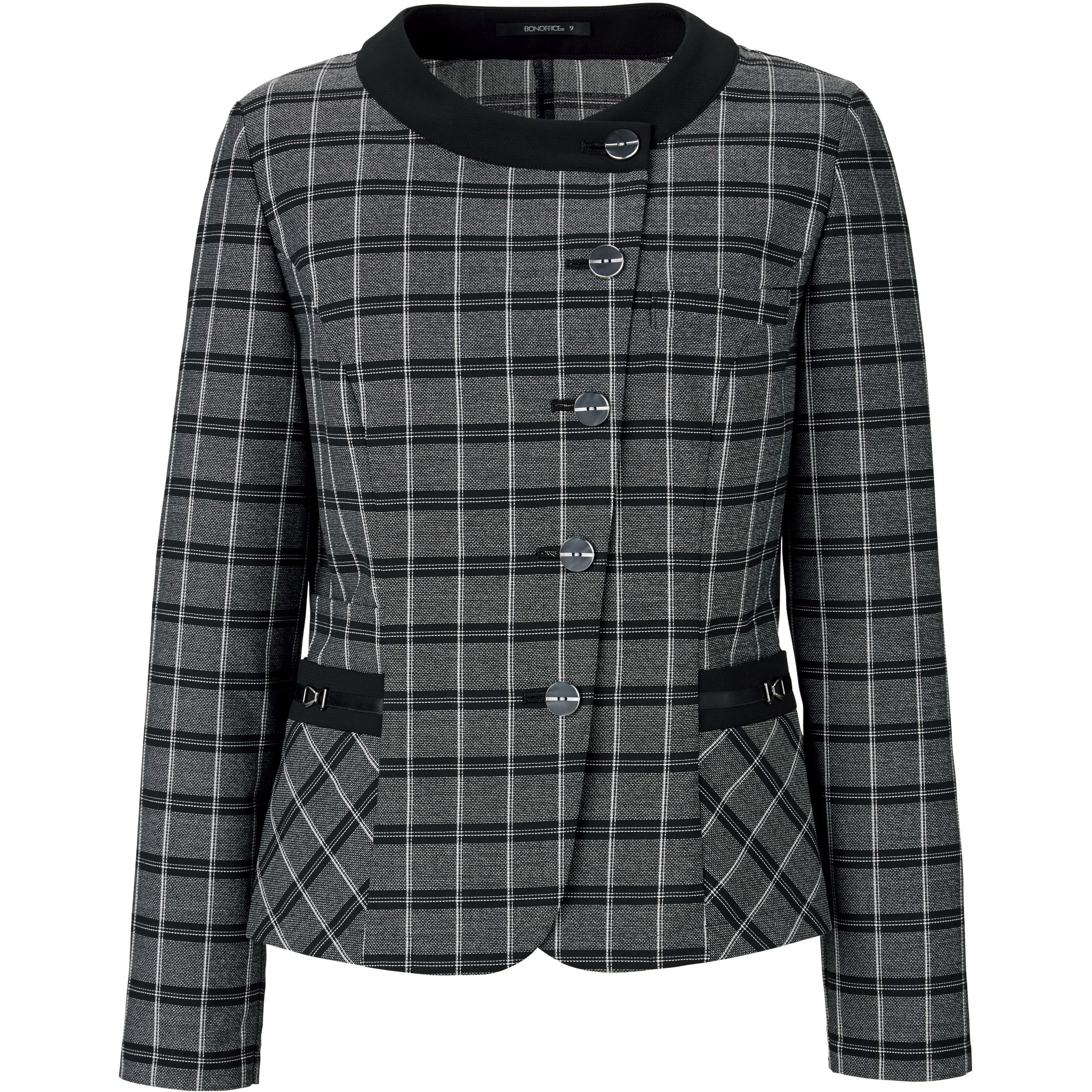 AJ0272 ハッピークロス ソフトジャケット ボンマックス オックスチェック 女性用 モノトーン色 9号サイズ  AJ0272