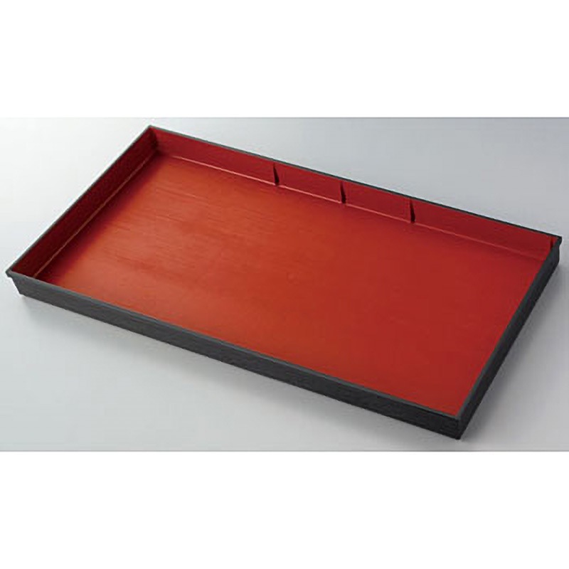 JA608 リアル木目トレー 河淳 黒内古代朱色   JA608テーブルウェア(卓上備品・食器)