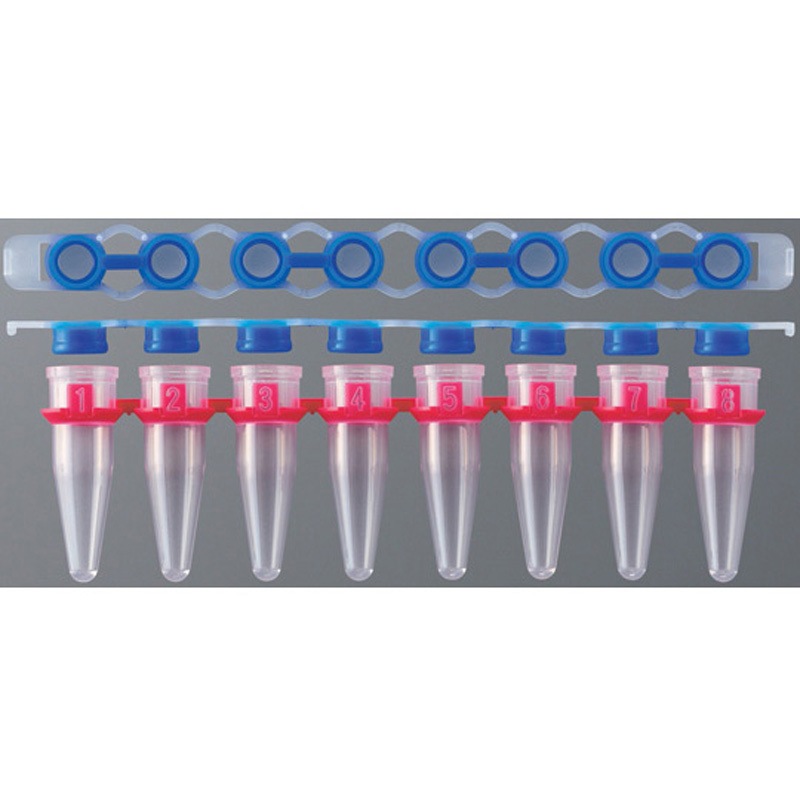 PCR-8SPT-RT-2-R PCR用8連チューブ エルゴノミクスキャップセット 120セット入 PCR-8SPT-RTシリーズ 1箱(120セット) AGB 【通販モノタロウ】