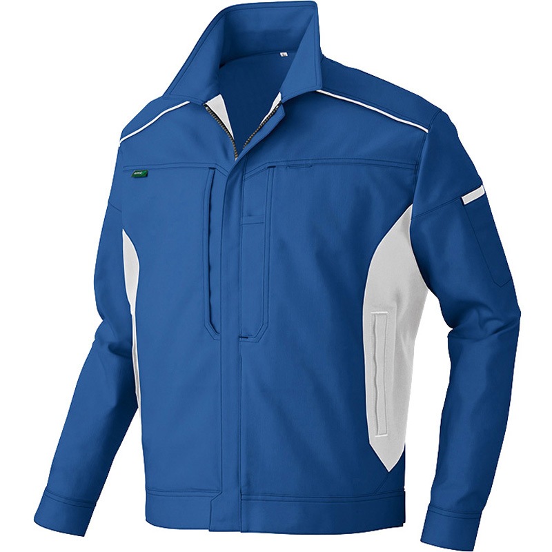 AZ-3501 エコT/C長袖ブルゾン秋冬用(男女兼用) アイトス 名入れ可 ブルーxシルバーグレー色 M  AZ-3501