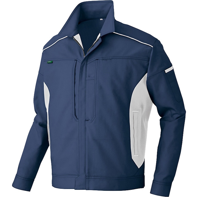 AZ-3501 エコT/C長袖ブルゾン秋冬用(男女兼用) アイトス 名入れ可 ネイビーxシルバーグレー色 SS  AZ-3501