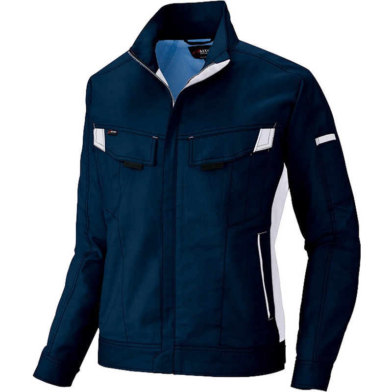 AZ-6801 ムービンカット長袖ブルゾン秋冬用(男女兼用) アイトス 名入れ可 ネイビーxシルバーグレー色 S  AZ-6801 4,948円