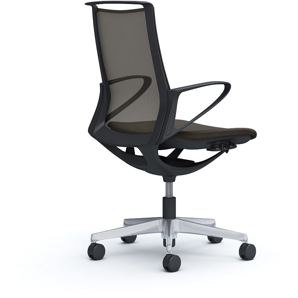 CA21BR F1K3 モード メッシュタイプ 固定肘 ミドルバック ブラック 5本脚 樹脂フレーム ブラックボディ インターロック 1脚 オカムラ(岡村製作所) 【通販モノタロウ】