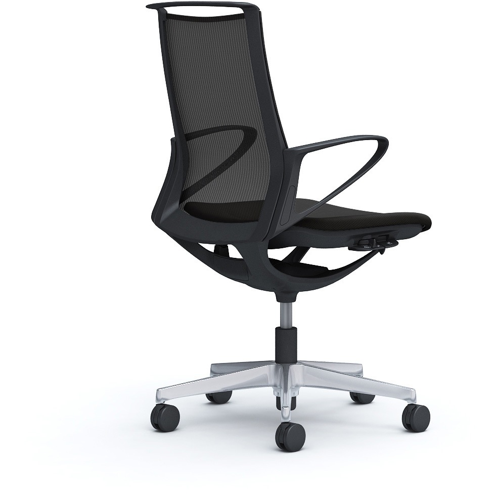 CA21BR FKA1 モード メッシュタイプ 固定肘 ミドルバック ブラック 5本脚 樹脂フレーム ブラックボディ プレーンメッシュタイプ 1脚 オカムラ(岡村製作所) 【通販モノタロウ】