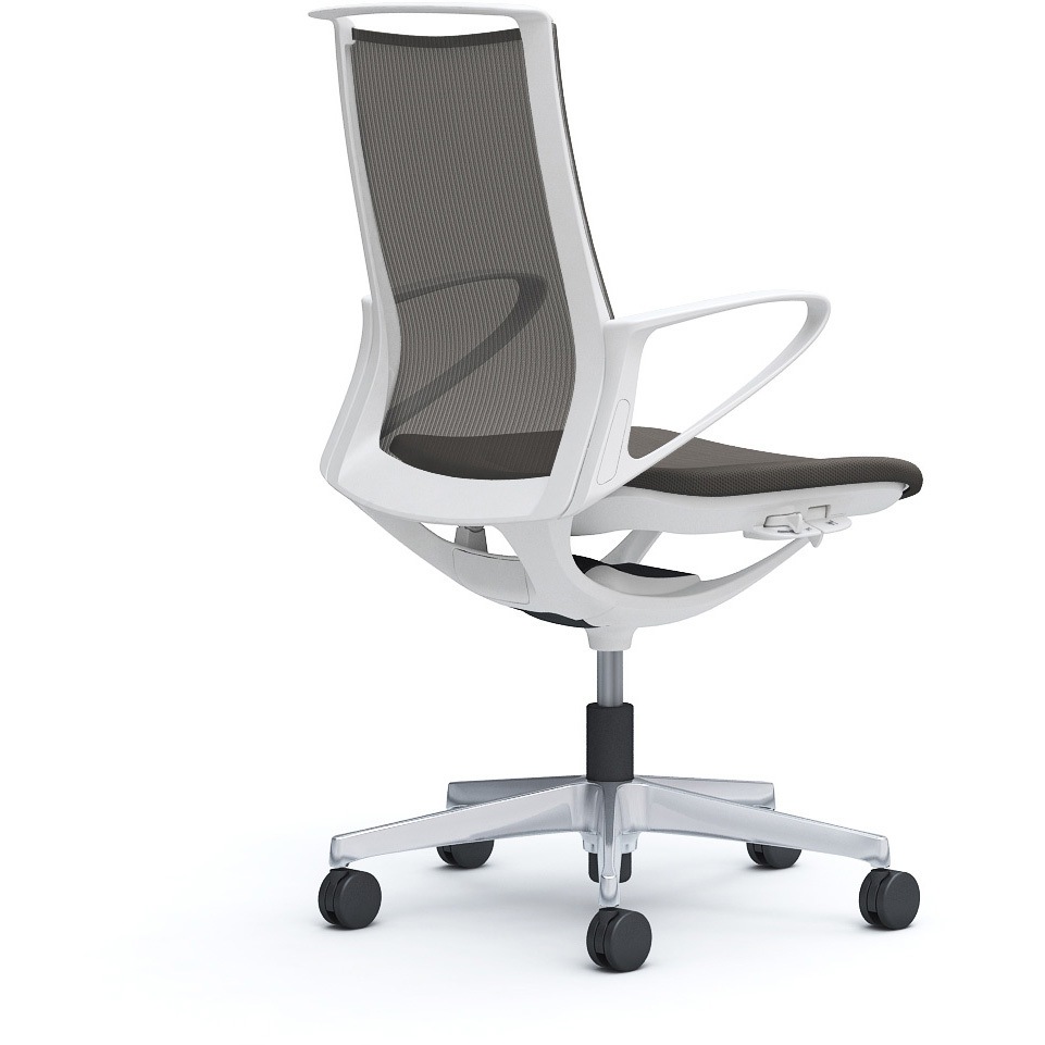 CA21BW FKA2 モード メッシュタイプ 固定肘 ミドルバック ホワイト 5本脚 樹脂フレーム ホワイトボディ プレーンメッシュタイプ 1脚 オカムラ(岡村製作所) 【通販モノタロウ】