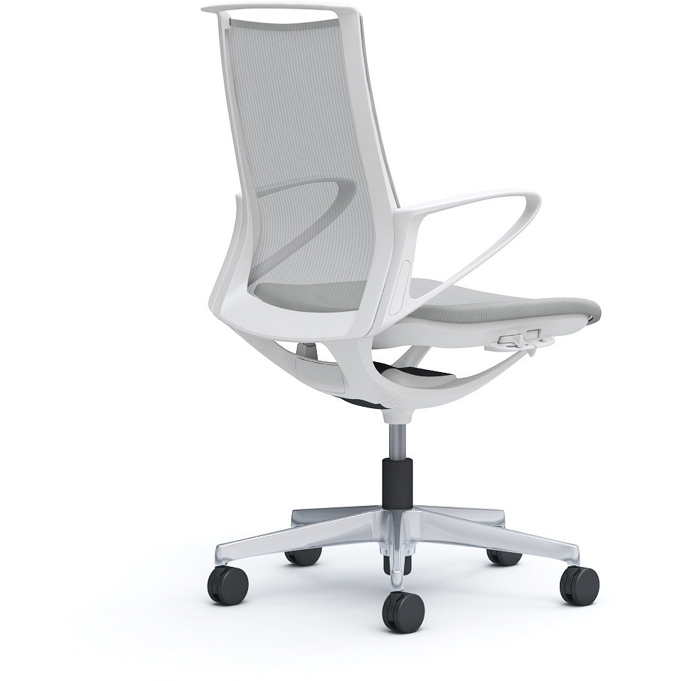 CA21BW FKA3 モード メッシュタイプ 固定肘 ミドルバック ホワイト 5本脚 樹脂フレーム ホワイトボディ プレーンメッシュタイプ 1脚 オカムラ(岡村製作所) 【通販モノタロウ】