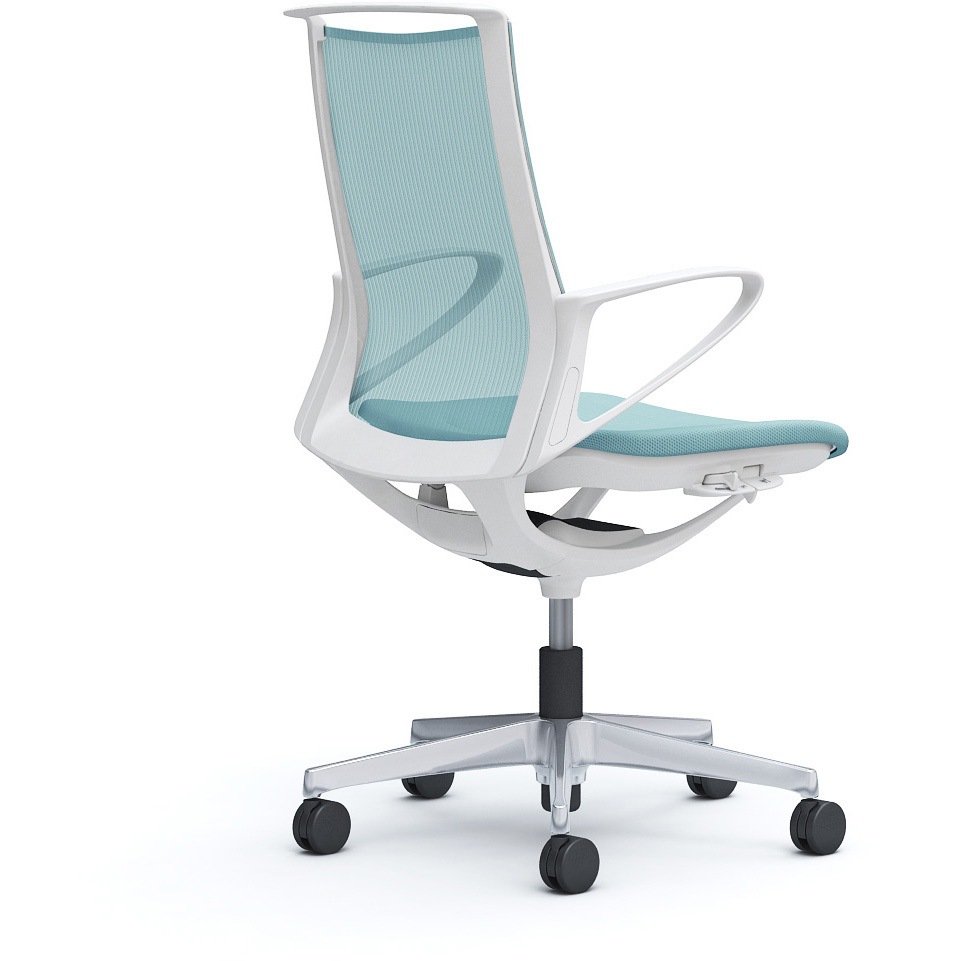 CA21BW FKA6 モード メッシュタイプ 固定肘 ミドルバック ホワイト 5本脚 樹脂フレーム ホワイトボディ プレーンメッシュタイプ 1脚 オカムラ(岡村製作所) 【通販モノタロウ】