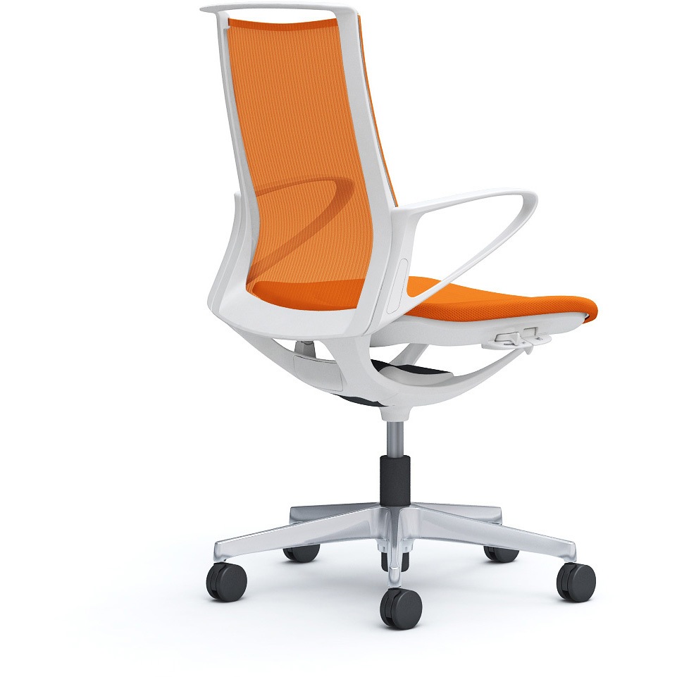 CA21BW FKA8 モード メッシュタイプ 固定肘 ミドルバック ホワイト 5本脚 樹脂フレーム ホワイトボディ プレーンメッシュタイプ 1脚 オカムラ(岡村製作所) 【通販モノタロウ】