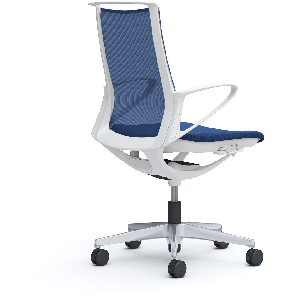 CA21BW FKB3 モード メッシュタイプ 固定肘 ミドルバック ホワイト 5本脚 樹脂フレーム ホワイトボディ プレーンメッシュタイプ 1脚 オカムラ(岡村製作所) 【通販モノタロウ】