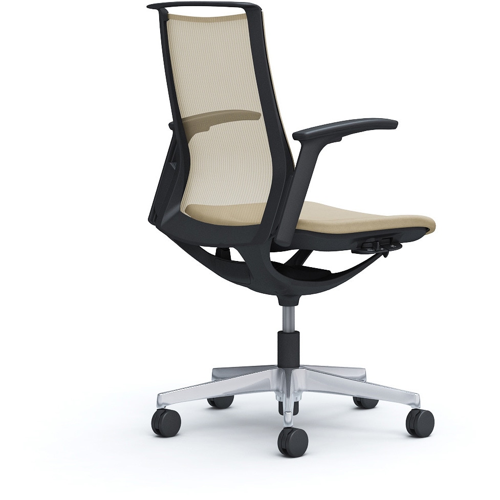 CA91BR F1K2 モード メッシュタイプ 可動肘 ミドルバック ブラック 5本脚 樹脂フレーム ブラックボディ インターロック 1脚 オカムラ(岡村製作所) 【通販モノタロウ】