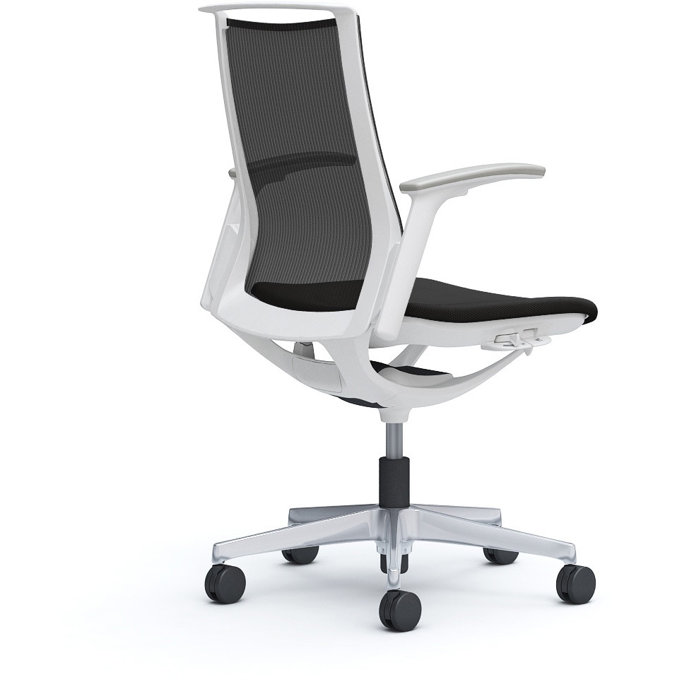 CA91BW FKA1 モード メッシュタイプ 可動肘 ミドルバック ホワイト 5本脚 樹脂フレーム ホワイトボディ プレーンメッシュタイプ 1脚 オカムラ(岡村製作所) 【通販モノタロウ】