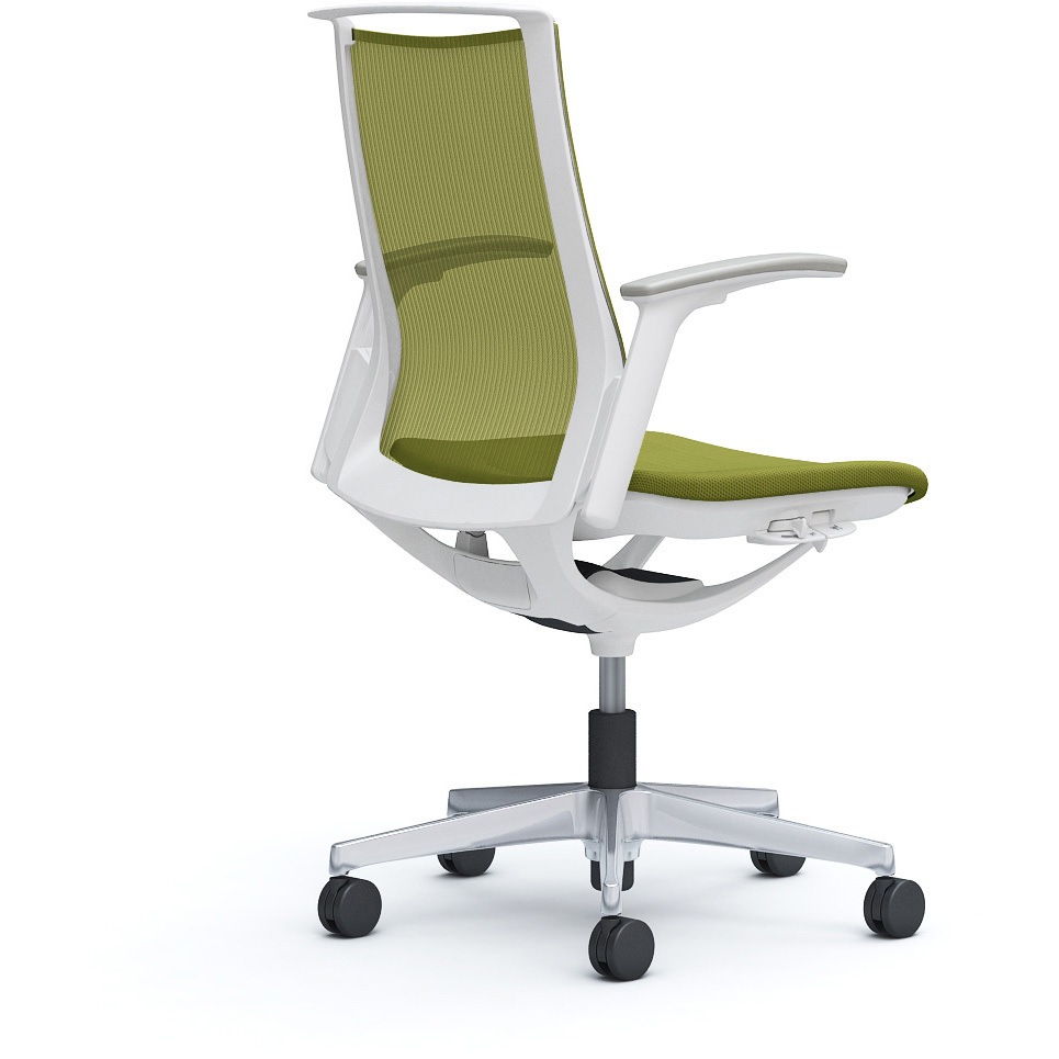 CA91BW FKB5 モード メッシュタイプ 可動肘 ミドルバック ホワイト 5本脚 樹脂フレーム ホワイトボディ プレーンメッシュタイプ 1脚 オカムラ(岡村製作所) 【通販モノタロウ】