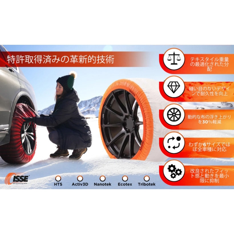 SUPER TYPEⅡ 62 C52062 ISSE スノーソックス SUPER TYPEⅡ 布製タイヤ