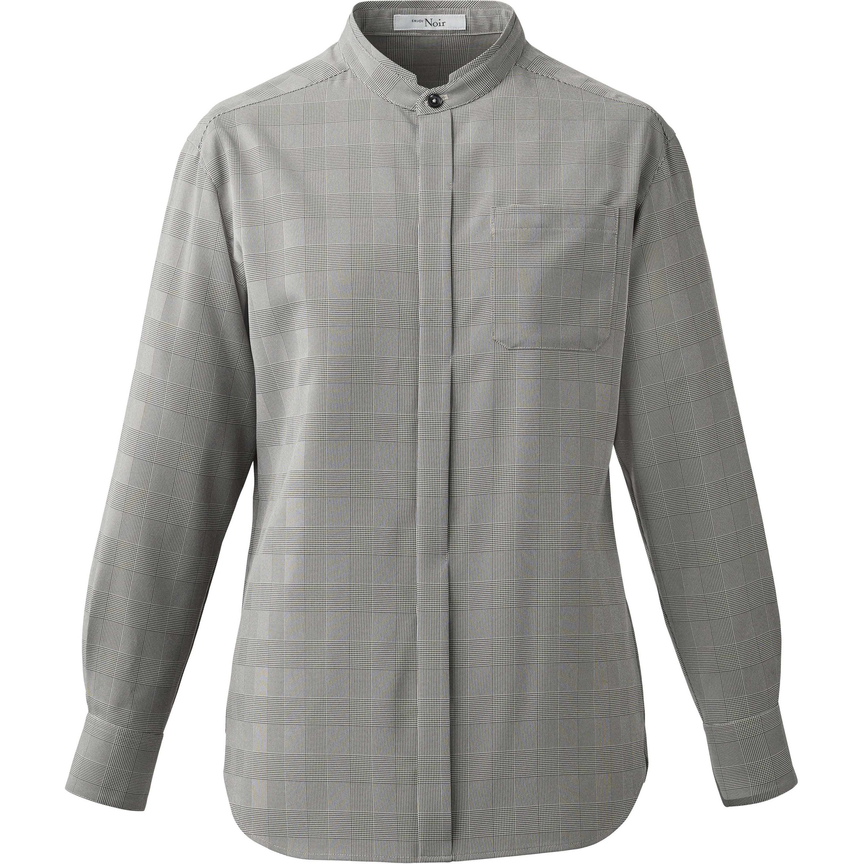 NWY077 ENJOYNoir NWY077 CLASSY CHECK ユニセックス スタンドカラー