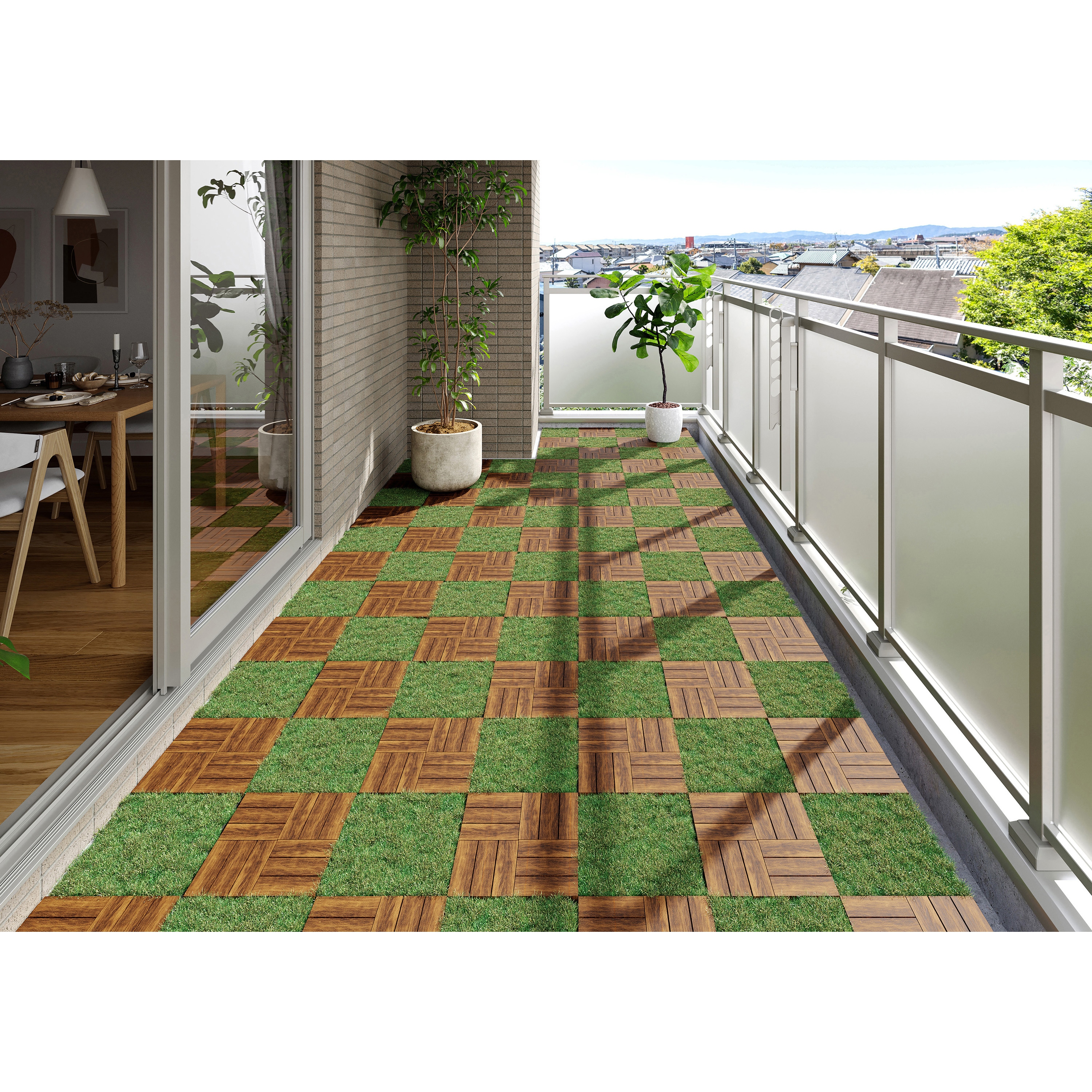 ATD-300×9 人工芝タイルデッキ アイリスオーヤマ 幅300mm 1セット(9枚