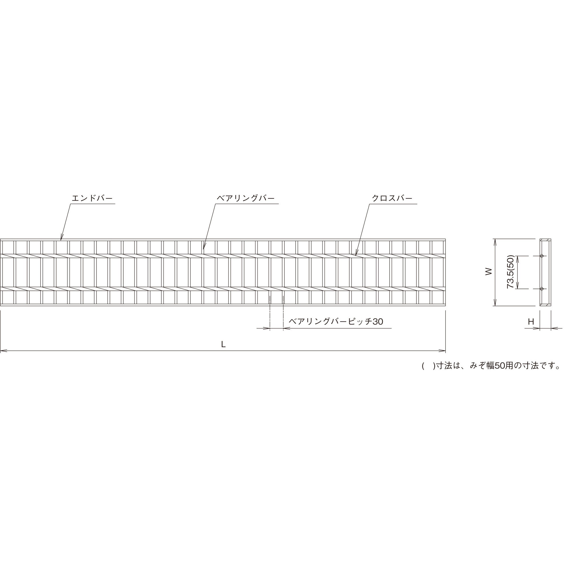 PKD 25-05 鋼板製グレーチング 細溝用(横断・側溝用)みぞぶた