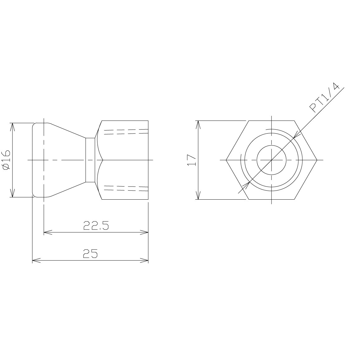 82052 (メネジコネクタ PT 1/4 X 2) 1/4
