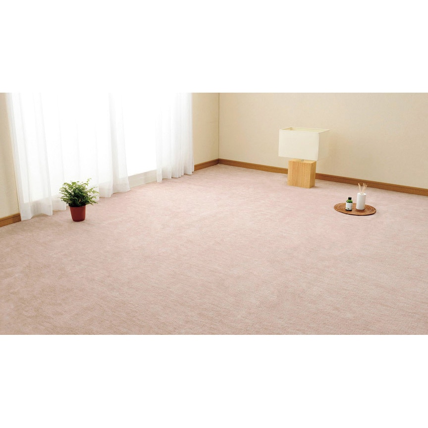 600017580 平織カーペット ラウム 江戸間 萩原 ベージュ色 幅3520mm奥行3520mm