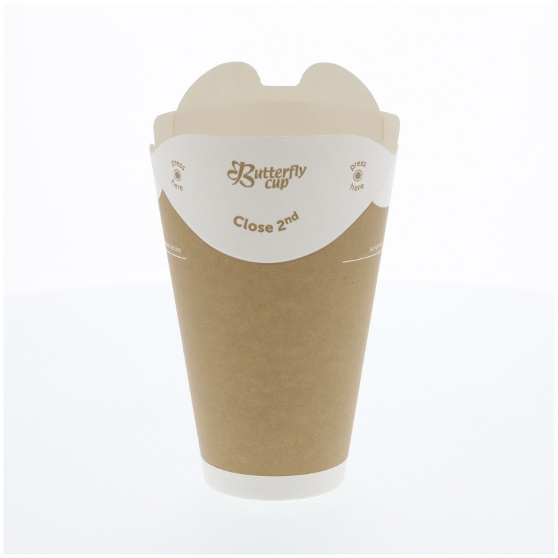 004535206 紙コップ バタフライカップ HEIKO 本体 容量375mL クラフト