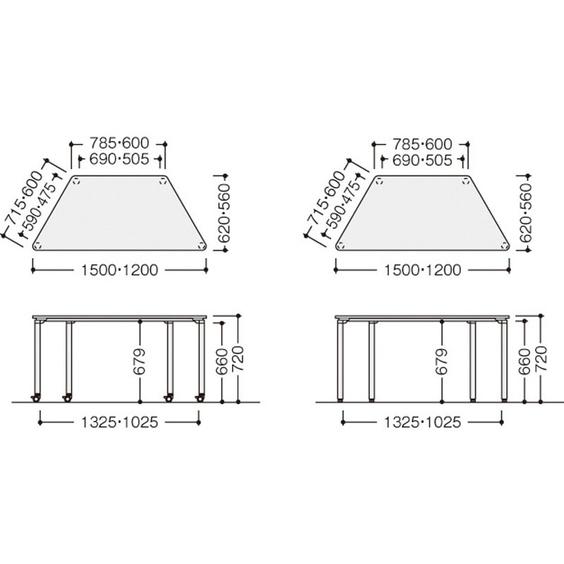 NAIKI ミーティングテーブル フリーモブ FM型/天板:シルクウッド 脚