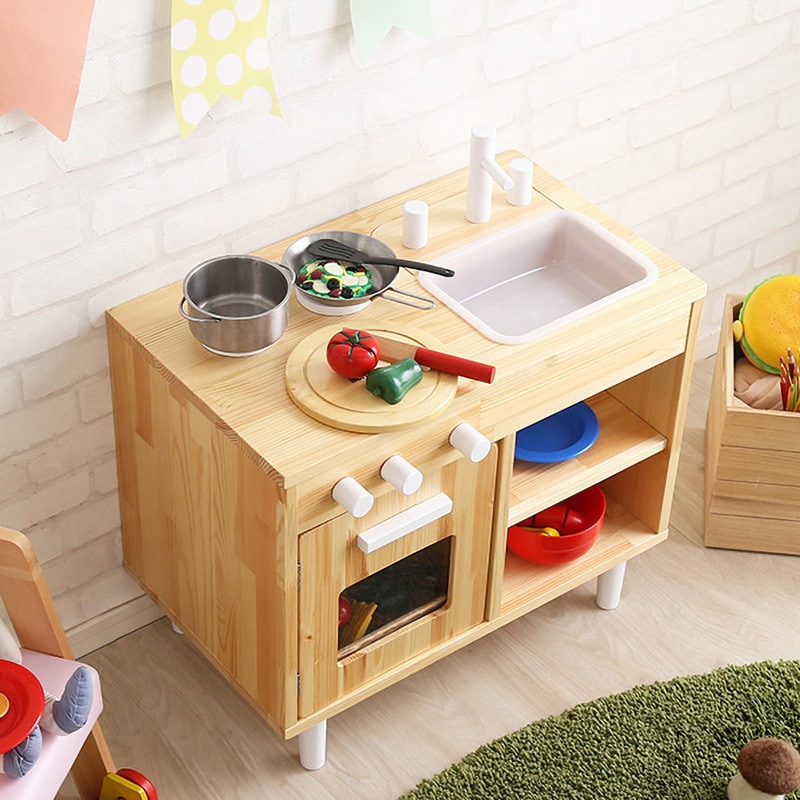 ニトリ ままごとキッチン 知育玩具 天然木製 ニトリ ままごとキッチン