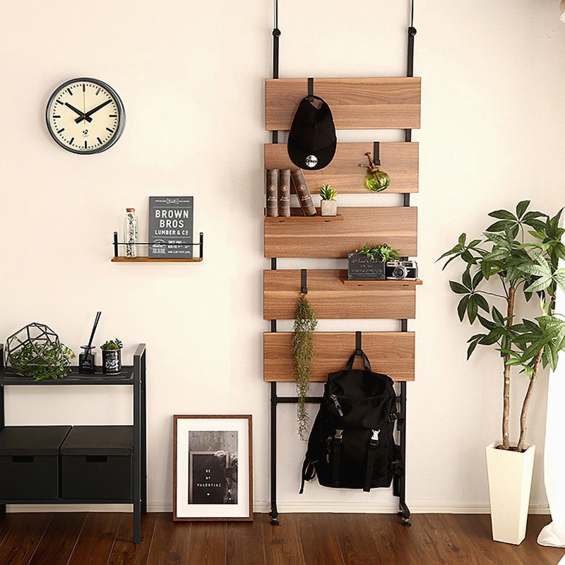 TLR-60-WAL 突っ張り木板ラダーラック(幅60cm)【Escala エスカーラ