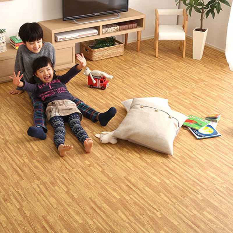 MMT-48-WH サイドパーツ付き!ナチュラルな木目調ジョイントマット (大判60cm)安心の低ホルムアルデヒド、防音、保温【Fein-ファイン-】 1セット(48枚) ホームテイスト 【通販モノタロウ】